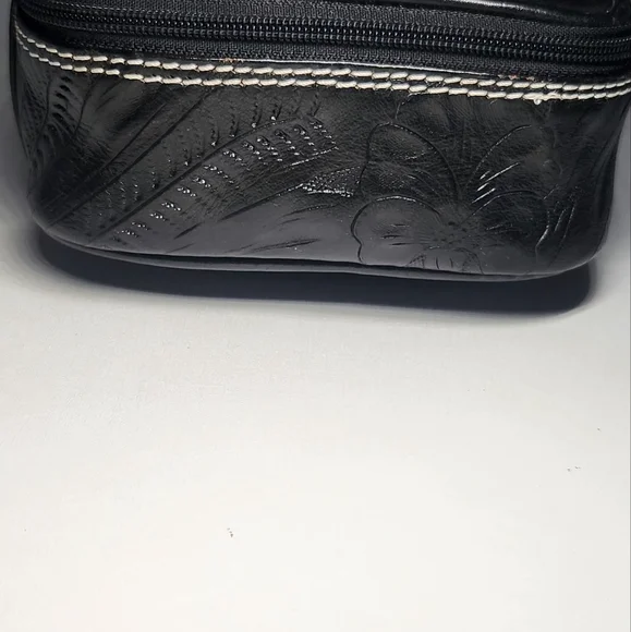 American West Studded Black Leather Toiletry Bag - Picture 6 of 14